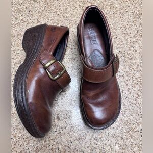 Born Concept Dark Brown Leather Women’s Loafers Clogs